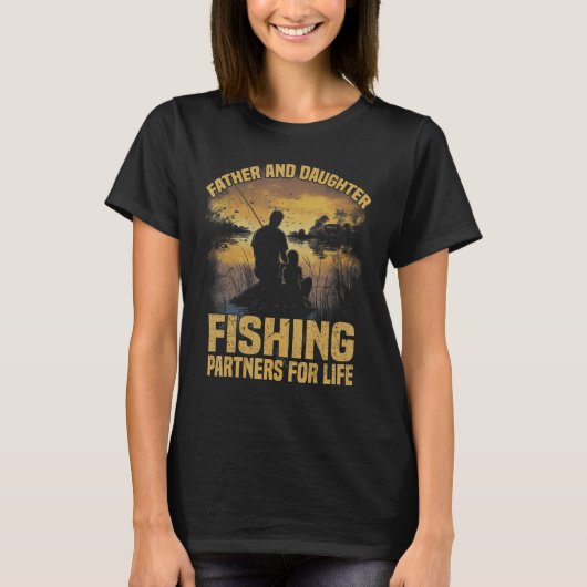 Fisherman Father and Daughter Fishing Partners For Tシャツ (正面)