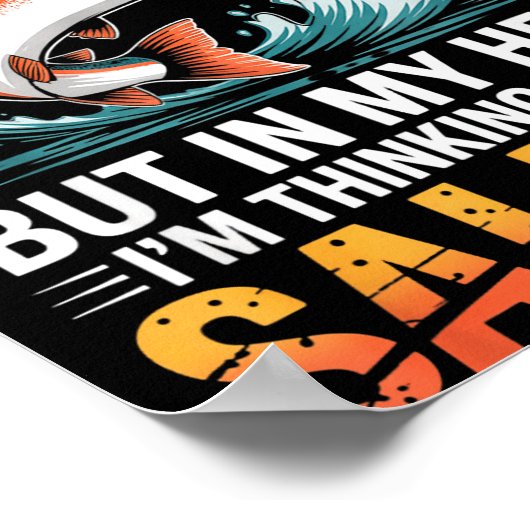 Fisherman Fish Angler Thinking About Salmon Fishin ポスター (角)