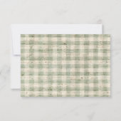Fisherman Gingham Clothesline Fishing Baby Shower サンキューカード (裏面)