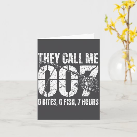 Fisherman Joke Dad They Call Me 007 Funny Fishing  カード (黄色い花)