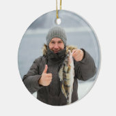 Fisherman Photo In Loving Memory Memorial Keepsake セラミックオーナメント (左)