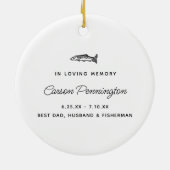 Fisherman Photo In Loving Memory Memorial Keepsake セラミックオーナメント (裏面)