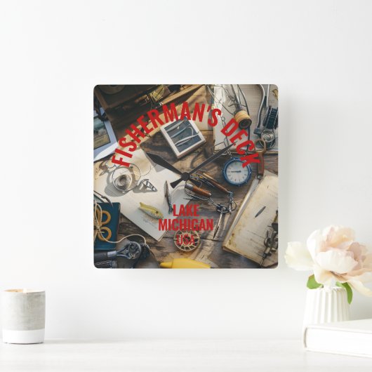 Fisherman’s Deck スクエア壁時計 (ホーム)