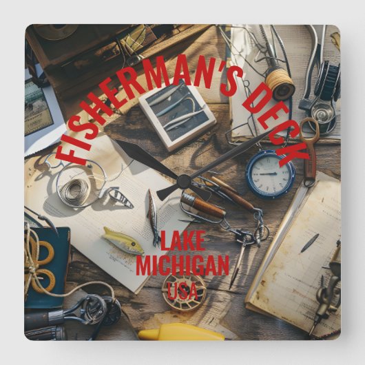 Fisherman’s Deck  スクエア壁時計 (正面)