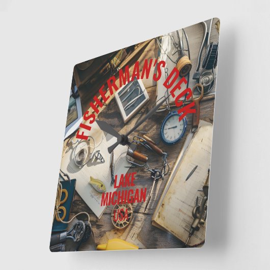 Fisherman’s Deck  スクエア壁時計 (傾斜)