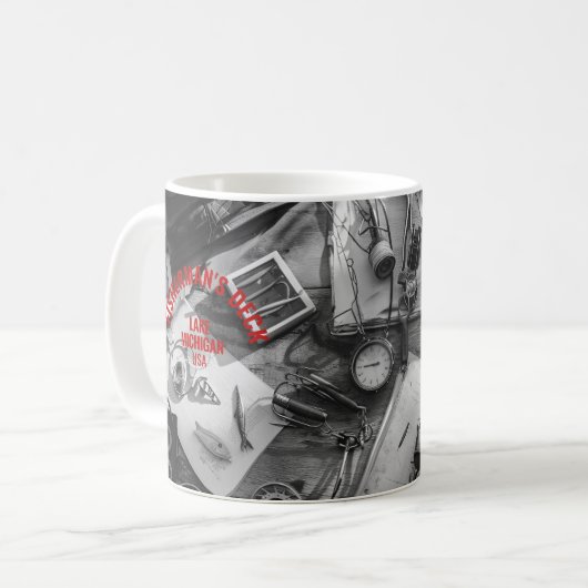 Fisherman’s Deck B&W Mug コーヒーマグカップ (正面左)