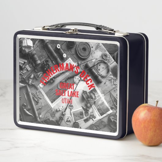 Fisherman’s Deck Black and White Metal Lunchbox メタルランチボックス (インサイチュ)