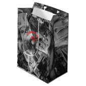 Fisherman’s Deck Custom Black and White Gift Bag ミディアムペーパーバッグ (裏面アングル)