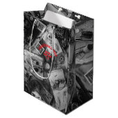 Fisherman’s Deck Custom Black and White Gift Bag ミディアムペーパーバッグ (正面アングル)