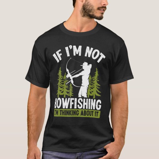 Fisherman Thinking about Bowfishing Archer Bow Hun Tシャツ (正面)