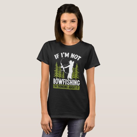Fisherman Thinking about Bowfishing Archer Bow Hun Tシャツ (正面フル)