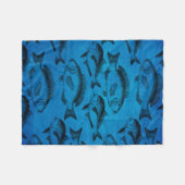 Fishermansのヴィンテージを採取する愛 フリースブランケット (正面(横))