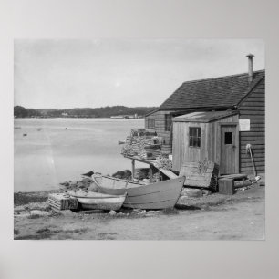 Fisherman's Cabin, 1900. Vintage Photo ポスター