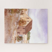 Fisherman's House Norway Coast Watercolour ジグソーパズル (横)