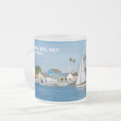 Fisherman's Village - Marina Del Rey, CA フロストグラスマグカップ (正面左)