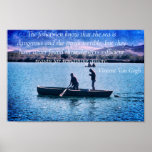 Fishermen Poster ポスター<br><div class="desc">Image of fishermen in small boats fishing with a quote from Vincent Van Gogh.</div>