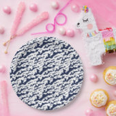 Fishers島のロゴ紙プレート-海軍/白 ペーパープレート (パーティー)