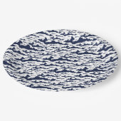 Fishers島のロゴ紙プレート-海軍/白 ペーパープレート (アングル)