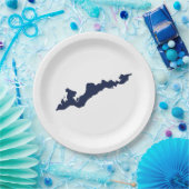 Fishers Islandロゴ紙プレート – 海軍 ペーパープレート (パーティー)
