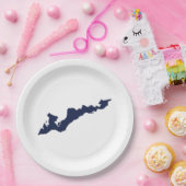 Fishers Islandロゴ紙プレート – 海軍 ペーパープレート (パーティー)