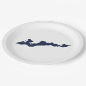 Fishers Islandロゴ紙プレート – 海軍 ペーパープレート (アングル)