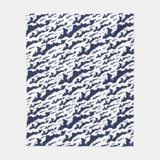 Fishers Island Fleece Blanket – Blue/White フリースブランケット
