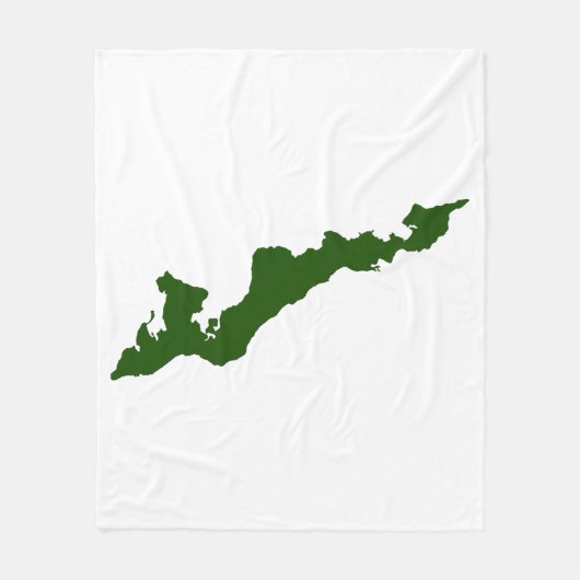 Fishers Island Fleece Blanket – Green/White – Solo フリースブランケット (正面)