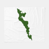 Fishers Island Fleece Blanket – Green/White – Solo フリースブランケット (正面(横))