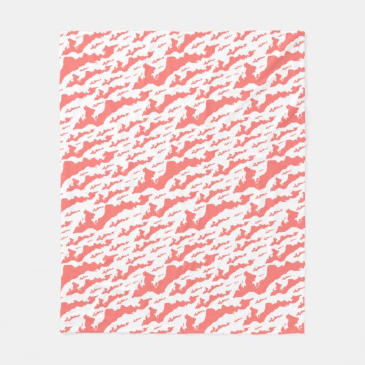 Fishers Island Fleece Blanket – Pink/White フリースブランケット (正面)