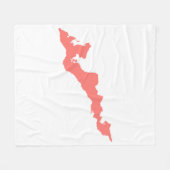 Fishers Island Fleece Blanket – Pink/White – Solo フリースブランケット (正面(横))