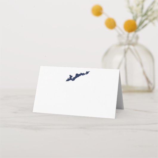 Fishers Island Logo Place Cards - Blue プレイスカード (正面)