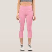 Fishers Island Yoga Capri Leggings – White/Pink カプリレギンス (正面)