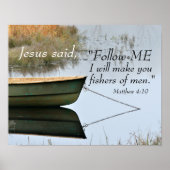 Fishers of Men Scripture, Matthew 4:19 Bible Verse ポスター (正面)
