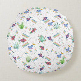 Fishes and Plants in Pond ラウンドクッション