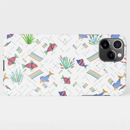 Fishes and Plants in Pond iPhoneケース (裏面横)