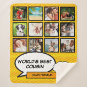 Fishes Photo Collageのクールモダンおもしろい漫画 シェルパブランケット (正面)