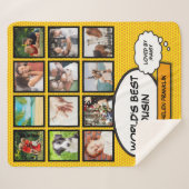 Fishes Photo Collageのクールモダンおもしろい漫画 シェルパブランケット (正面(横))