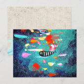 Fishes Surfing Waves ポストカード (正面/裏面)