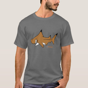 Fishfryはシュモクザメの男女兼用のTシャツを設計します Tシャツ