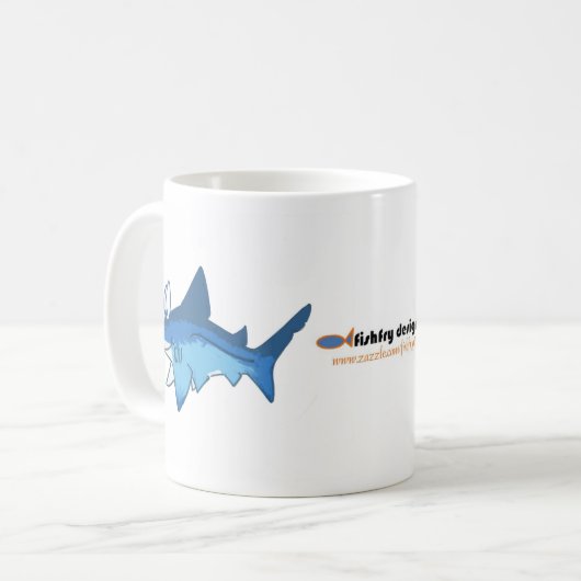 Fishfryは鮫のマグを設計します コーヒーマグカップ (正面左)