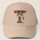 Fishinの女の子のTシャツおよびギフト キャップ (正面)