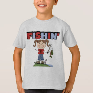 Fishinの女の子のTシャツおよびギフト Tシャツ