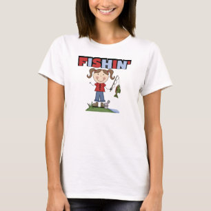 Fishinの女の子のTシャツおよびギフト Tシャツ