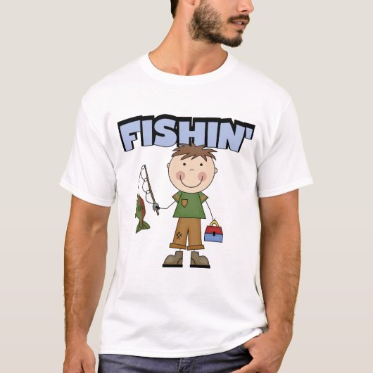 Fishinの男の子のTシャツおよびギフト Tシャツ (正面)