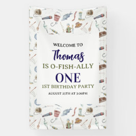 Fishing 1st Birthday | お魚友達になって1年パーティー 横断幕