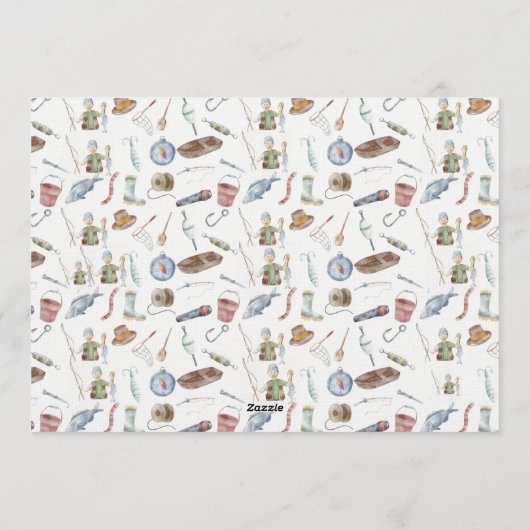 Fishing 1st Birthday Invitation | O-Fish-Ally One 招待状 (裏面)