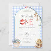 Fishing 1st Birthday Invitation O Fishally One 招待状 (正面)