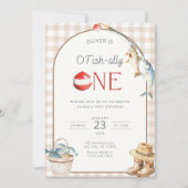 Fishing 1st Birthday Invitation O Fishally One 招待状 (正面)