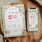 Fishing 1st Birthday Invitation O Fishally One  招待状