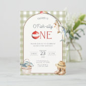 Fishing 1st Birthday Invitation O Fishally One  招待状 (スタンド正面)